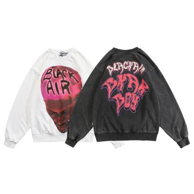 China Sustainable Hot Selling Product Crewneck College Style Polyester Cotton Thick Sweatshirt for sale