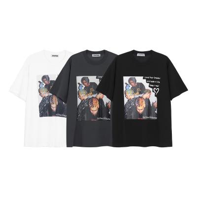China Breathable custom unisex streetwear print t-shirt summer 100% cotton oversized t-shirt for sale