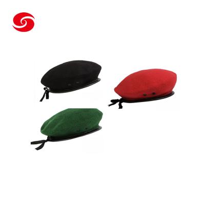 China High Quality Army 100% Wool Men′s Custom Military Beret Cap for sale