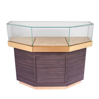 China Lockable Glass Showcase With LED Lights Customer Design For Jewelry for sale