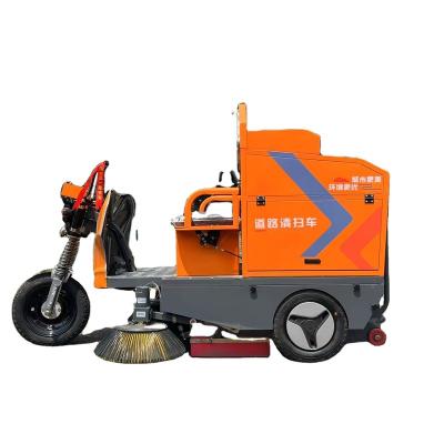 China Electric pollution-free Industrial Wireless Multifunctional Street Road Cleaner Truck Three Wheel Handle Sweeper Cleaning floor sweeper for sale