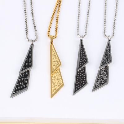 China Other Personalized 18K Gold Plated Tie Necklace Stainless Steel Pendant Necklace for sale