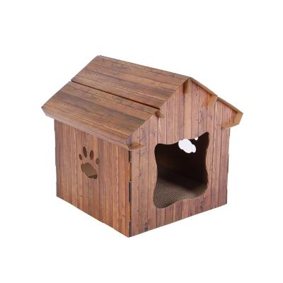 China Customized Sleeping House Toy Pet Factory Supply Cat Scratcher Viable Cardboard Manufacturer Product Pet Catnip Toys for sale