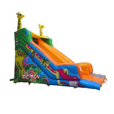 China Popular Commercial Oriented Inflatable Slide Rental Kids Outdoor Bouncy Castle Party Giraffe House Party Bouncy Slide With Printing for sale