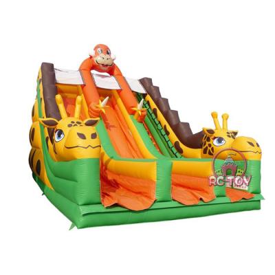 China Giraffe Rental Inflatable Bouncer Party Commercial Grade Jumping Animal Inflatable Slide For Kids for sale