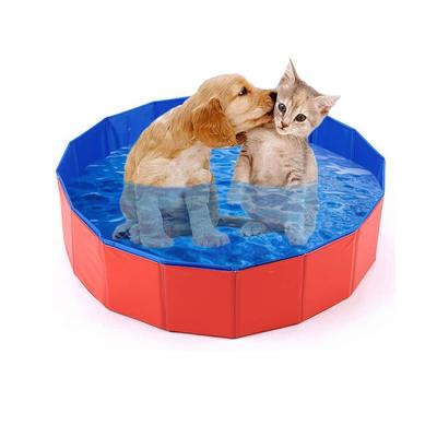China Foldable Water Play Pool 80cm Inflatable Dog Pool Pets Grooming Tub Inflatable Swimming Pool Bathing Tub For Pets for sale