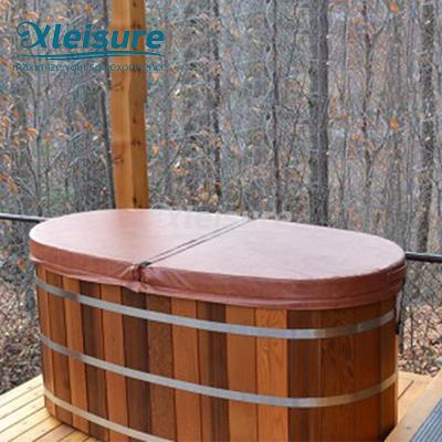 China Outdoor Whirlpool Wooden Hot Tub Cover Indeformable Core Covers Hot Tub Covers for sale