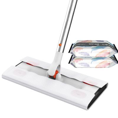 China Durable 360 Household Nonwoven Fabric Broom Dust Cleaning Floor Easy Cleaning Flat Mop for sale
