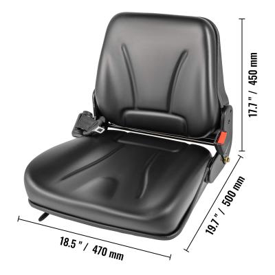 China Stylish Look Black PVC Replacement Seat For Lonking Toyota Nissan TCM Electric Forklifts for sale