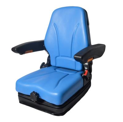 China Foldable Truck Driver Seat Space Saving Forklift Light New Style PVC Coating Low Profile Blue Suspension Backrest Forklifts for sale