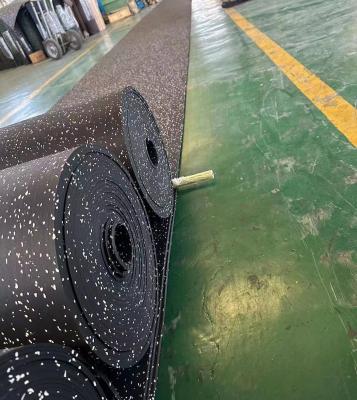 China Non-Toxic Outdoor Sports Surface Black Rubber Flooring Rolls with Colorful EPDM Dots and Flecks for sale