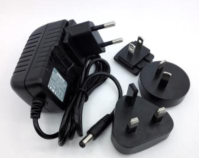 China 12V 2A exchangeable UK AUS USA EU AC plug 2M cable 18AWG cable LED light box for sale