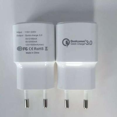 China QC3.0 QC2.0 5v 1a 5v 2.1a 5v 3a usb charger white color usb adapter for samsung huawei mobile phone for sale