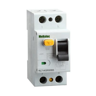 China MEKELEC Low Voltage Modular KL7-63-A F7 Residual Current Circuit Breaker Interruptor RCCB RCD 6KA 6KA for sale