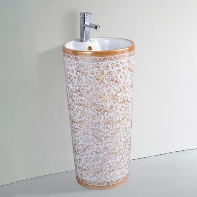 China Durable Popular Sanitary Ware Unique Design Hotel Ceramic Pedestal Wash Basin For Sale for sale