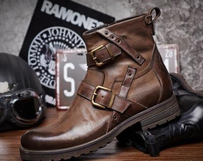 Cina Genuine Leather Britannico Retro Mens Martin Boots / Stivali di moda Chelsea in vendita