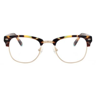 China 2022 Good Quality Metal & Acetate Glass Eyewear Reading Glasses Unisex Optical Frame With Metal Hinge Fashion Trendy for sale