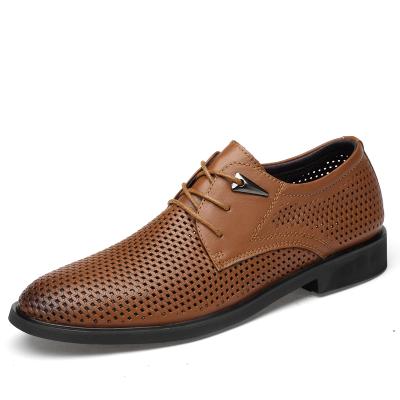 China New Comfortable Wholesale Black Breathable Summer Dress Office Formal Shoes With Genuine Leather for sale