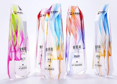 China Engraving Printing K9 Colorful Glass And Crystal Trophies Cup With Custom Gift Box for sale