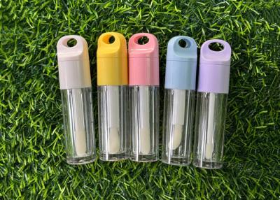 China Off-the-shelf Lip Glaze Tube Blue Purple Yellow pink White Keychain Heart 6ml Lip Gloss Container for sale