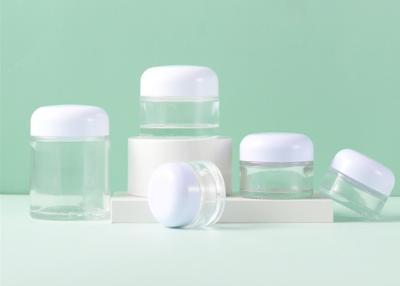 China 5 ml 10 ml 15 ml 20 ml 30 ml 50 ml 60 ml 100 ml Jarrón de crema corporal de vidrio transparente Velas vacías de tapa de aluminio Cosméticos para el rostro en venta