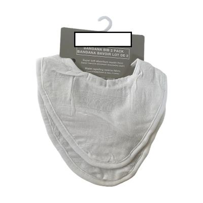 China Breathability HONGCH Wholesale Customize Best Suit Double Layers Muslin Newborn Infant Baby Bibs Burp Cloths for sale