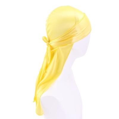 China Decorate Men's Doo Rag Wings Satin Biker Durag Hip Hop Durag Headwrap Satin Bandana Long Tail Breathable Silky Hair Accessories for sale
