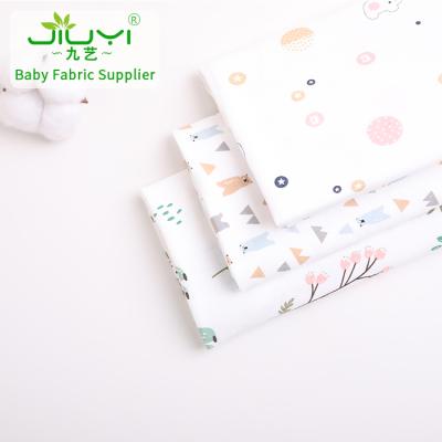China Wholesale Organic Stock Cotton Blue Star Print Cheap Custom 100% Cotton Knit Interlock Baby Cloth for sale