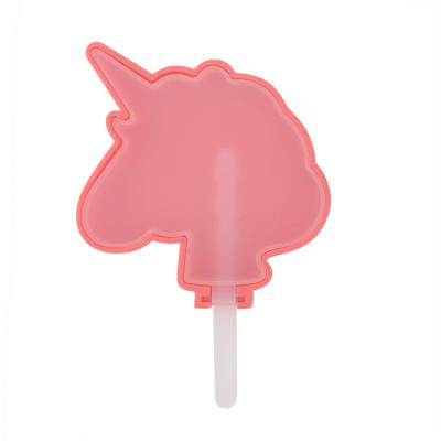 China Silicone DIY Unicorn Shape Silicone Ice Cream Molds Ice Cube Silicone Sticks Popsicle Molds for sale