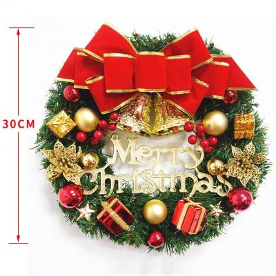 China Manual Door Wreath Snow PVC Christmas Decoration Pine Needle Wreath Christmas Window Decoration Hanging Props Wholesale for sale