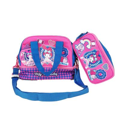 China Waterproof Cartoon School Bags Set Single Shoulder Children School Bags With Lunch Box Bookbag For Girls for sale