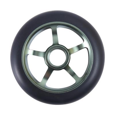 China High Rebound PU Wheels Professional Stunt 100mm 110mm Scooter Alloy Hollow Accessories Bearing ABEC-7 ABEC-9 Wheels for sale