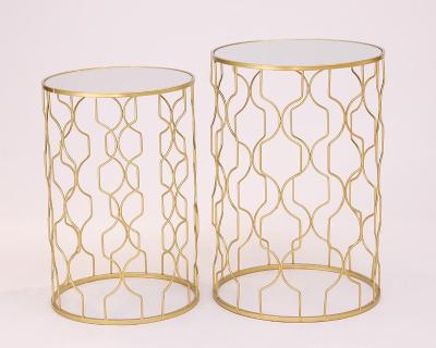 China Coffee Table Simple Design Extendable Gold Round Table for sale