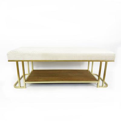 China Other Antique European Style Fabric Stool Long Bench Stool for sale