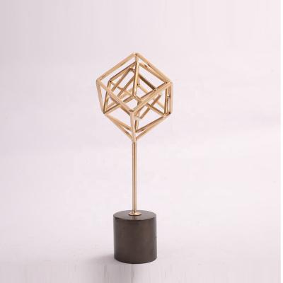 China Creative Luxury Metal Quadrate Design Decoration Ornaments Decor For Home for sale