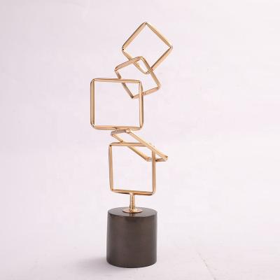 China Luxury Metal Quadrate Design Decoration Ornaments Decor For Home for sale