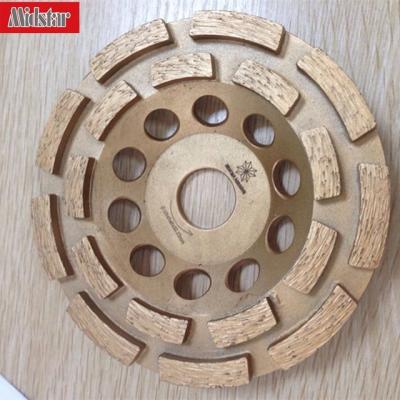 China Midstar Diamond Row Abrasive Double Cup Grinding Wheels For Concrete Marble Granite for sale