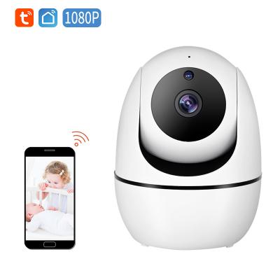 China PAN-TILT IR Detection Night Vision Baby Sleep Cameras 1080p Indoor Sound Wireless Motion Tracking WIFI Tuya Smart Babyfoon Monitor for sale