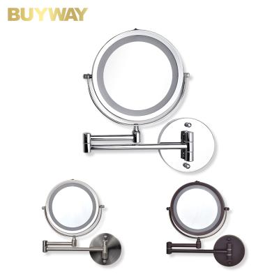 China Magnifying Makeup Mirror Battery Cable Light Round Bathroom Mirror For Hotel Home 360 Rotation 10X 27pcs SMD LED Lights for sale