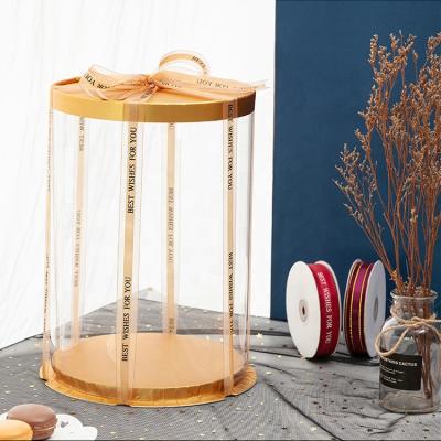 China Recyclable High Quality Round Transparent Gift Box Food Grade PET Cake Packing Box for sale
