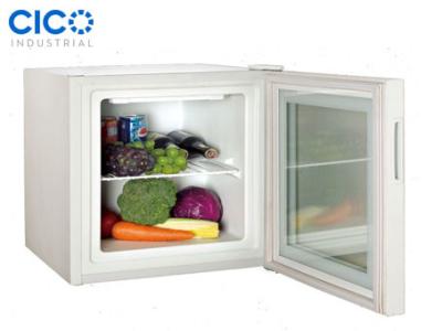 China Mini refrigerador delantero de cristal eléctrico blanco/pequeño refrigerador delantero claro en venta