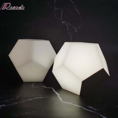 China Acrylic Polygonal Led Changing Decorative Iron 80 5000 0.7 Modern Geometric Shape Table Lamp Arbitrary Color Hotel Lamp Battery Modern for sale