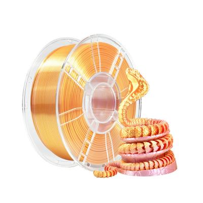 China 100% Without Bubble High Strength 1.75mm Silk Dual Color Pink Gold PLA 3d Prinitng Filament for sale