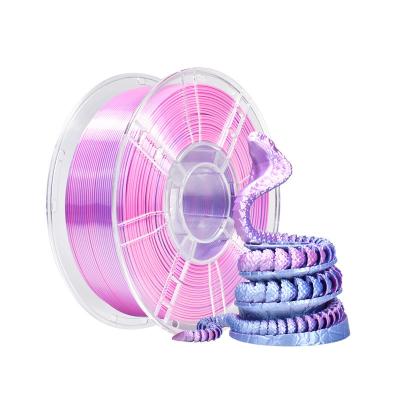 China Silk Dual Color Purple Silver PLA Plus Filament Toughness Enhanced 3D Printer Filament for sale