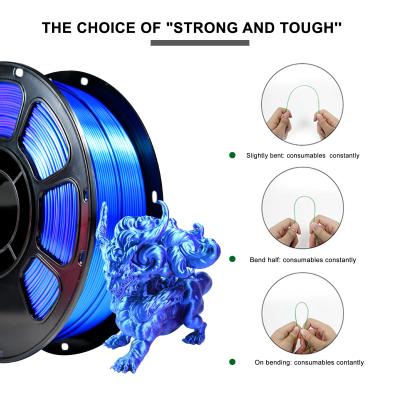중국 iBOSS 실크 삼색 3D 프린터 필라멘트 파란색 녹색 보라색 1kg 차원 정확도 +/- 0.02mm 판매용
