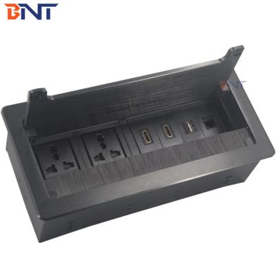 China aluminum table top mount plug outlet/aluminum decorative wall panel multimedia socket for sale