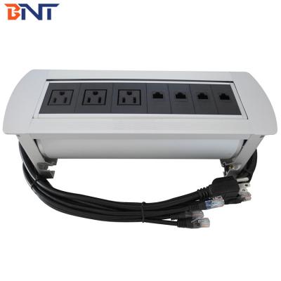 China Boente used in officr with three US power automatic table hidden rotating outlet for sale