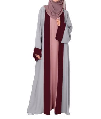 China Solid Color New Abaya Designs 2021 Casual Cardigan Spliced Turkey Dubai Muslim Islamic Dress For Women Lady for sale