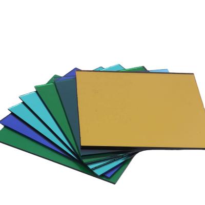 China Minimalist Hot Selling Blue Bronze Green Gray Green Reflective Glass One Way Mirror for sale