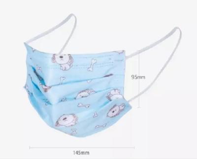 China EN14683 Kids Children Kids Face Mask non woven 14*9cm Plain type for sale